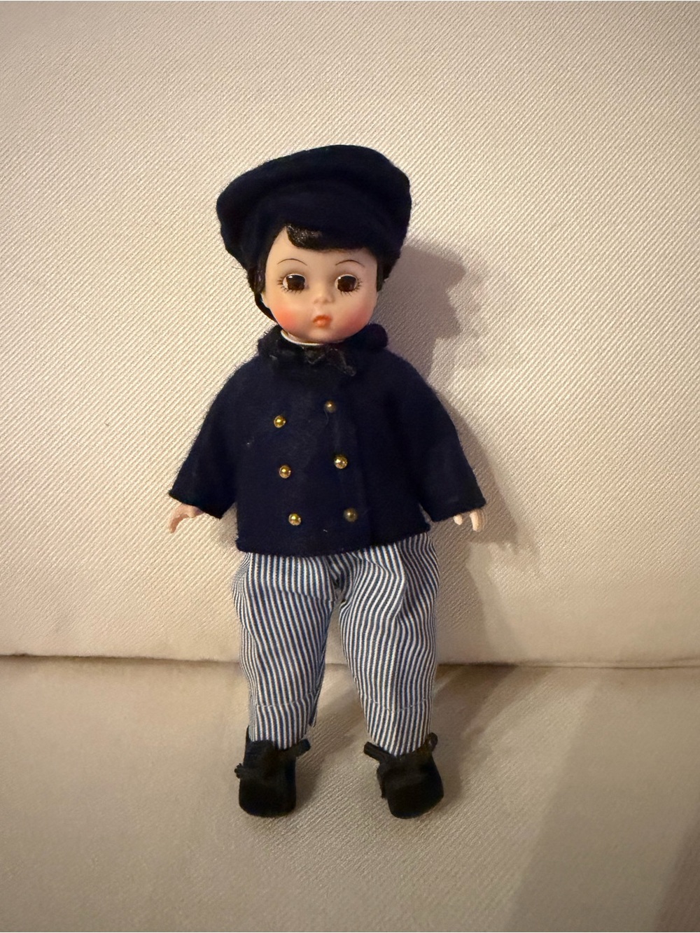 Madame Alexander Navy Peacoat Doll Outfit with Blue-White Striped Pants